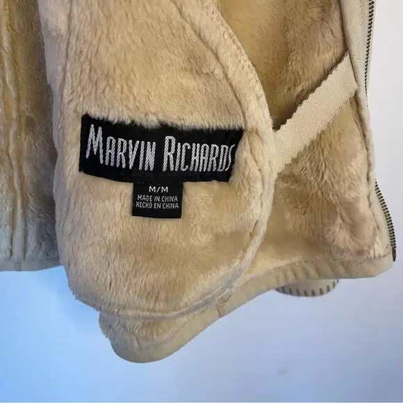 Vintage Tan Faux Fur Lined Jacket Marvin Richards M